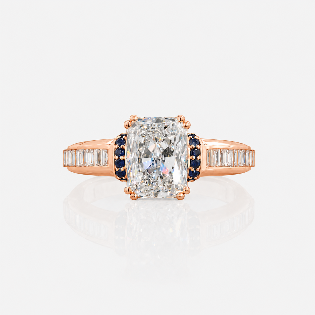 The Emerald Trinity – 0.51 Ct Three-Stone Diamond Ring