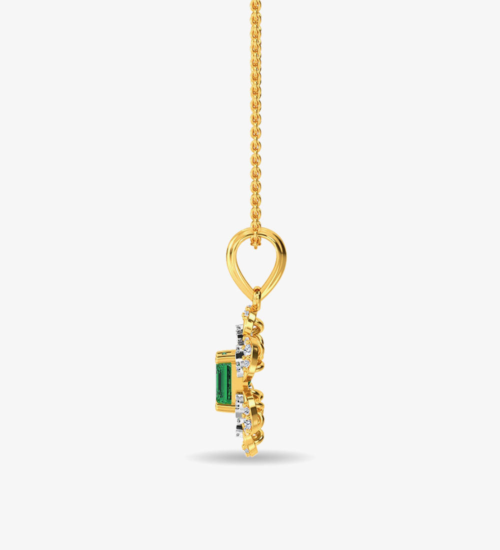 Esra Floral Diamond Pendant Set White Gold