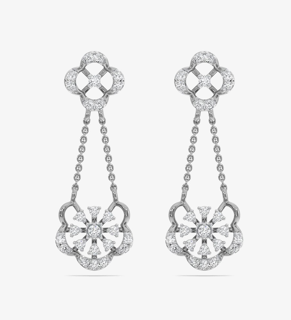 Diamond Yellow Gold 22kt Dangle Earring