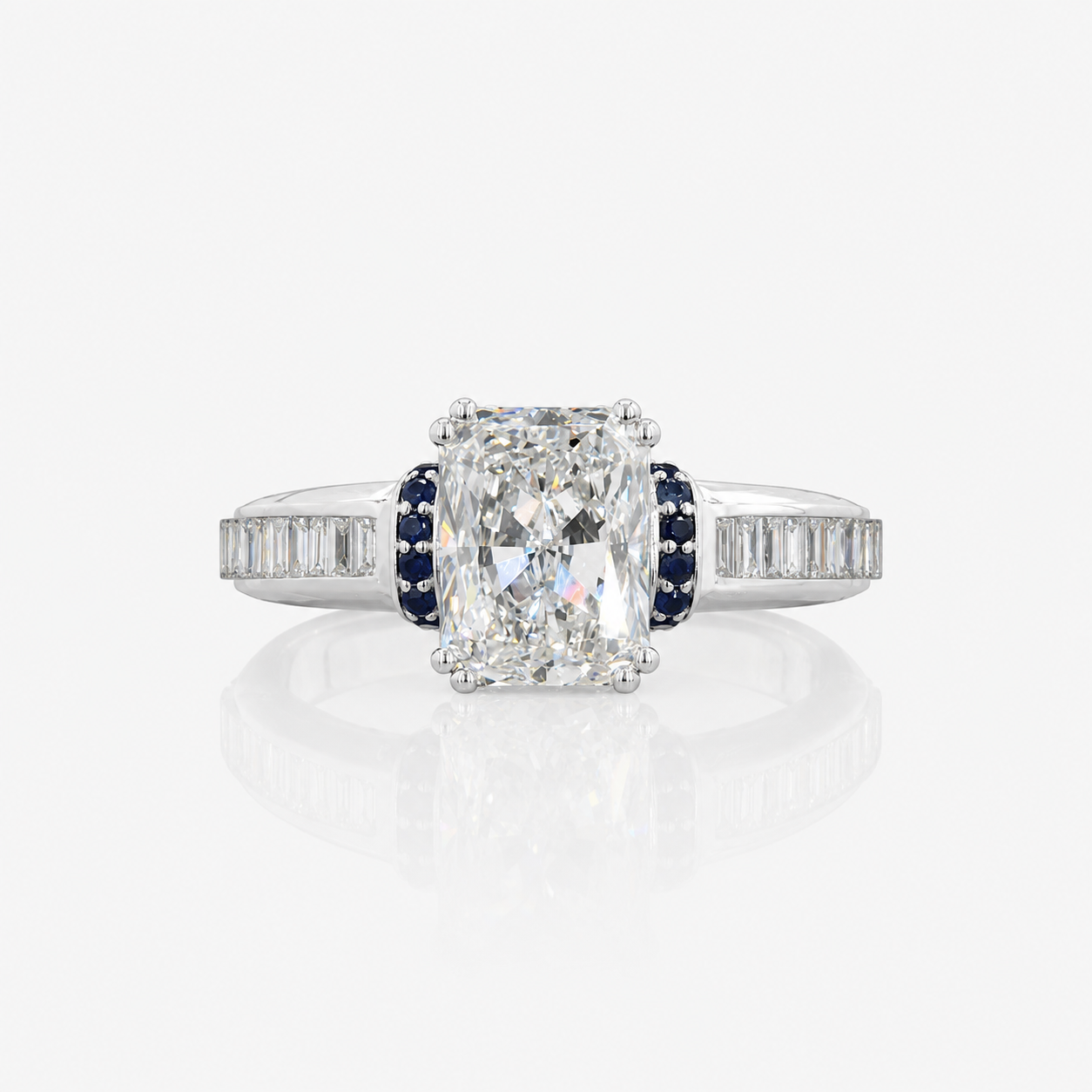 The Emerald Trinity – 0.51 Ct Three-Stone Diamond Ring