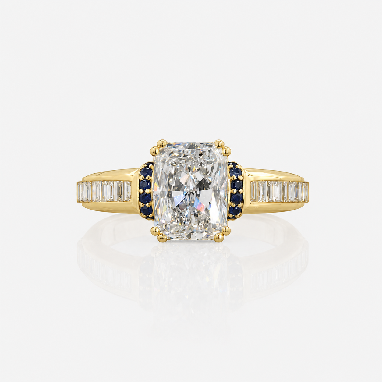 The Emerald Trinity – 0.51 Ct Three-Stone Diamond Ring